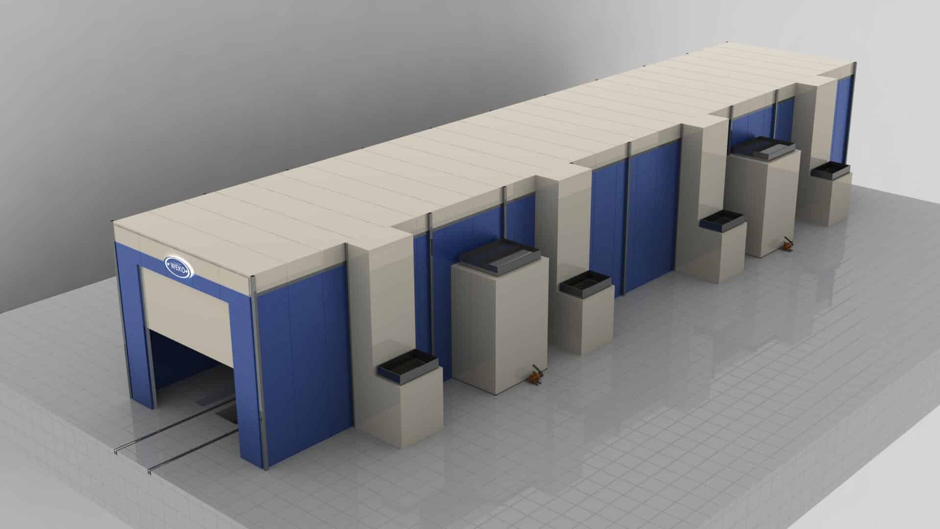 Камера проходного типа для одновременной окраски двух грузовых вагонов — Донецксталь