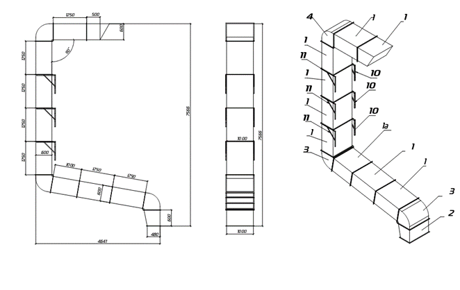 Система воздуховодов покрасочной камеры