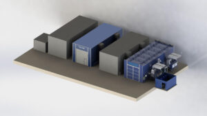 Прохідний технологічний комплекс для абразивоструменевого очищення та фарбування