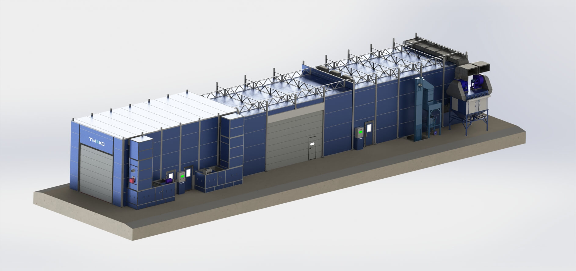 Инженерное решение TWEKO для абразивоструйной очистки и окраски спецтехники TDC