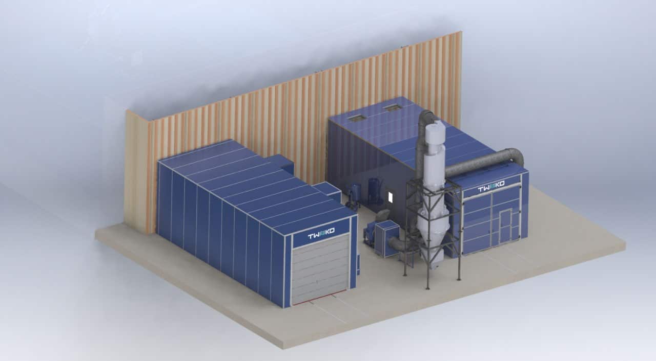 Комплекс абразивоструменевого очищення та фарбування для великогабаритних виробів у важкому машинобудуванні